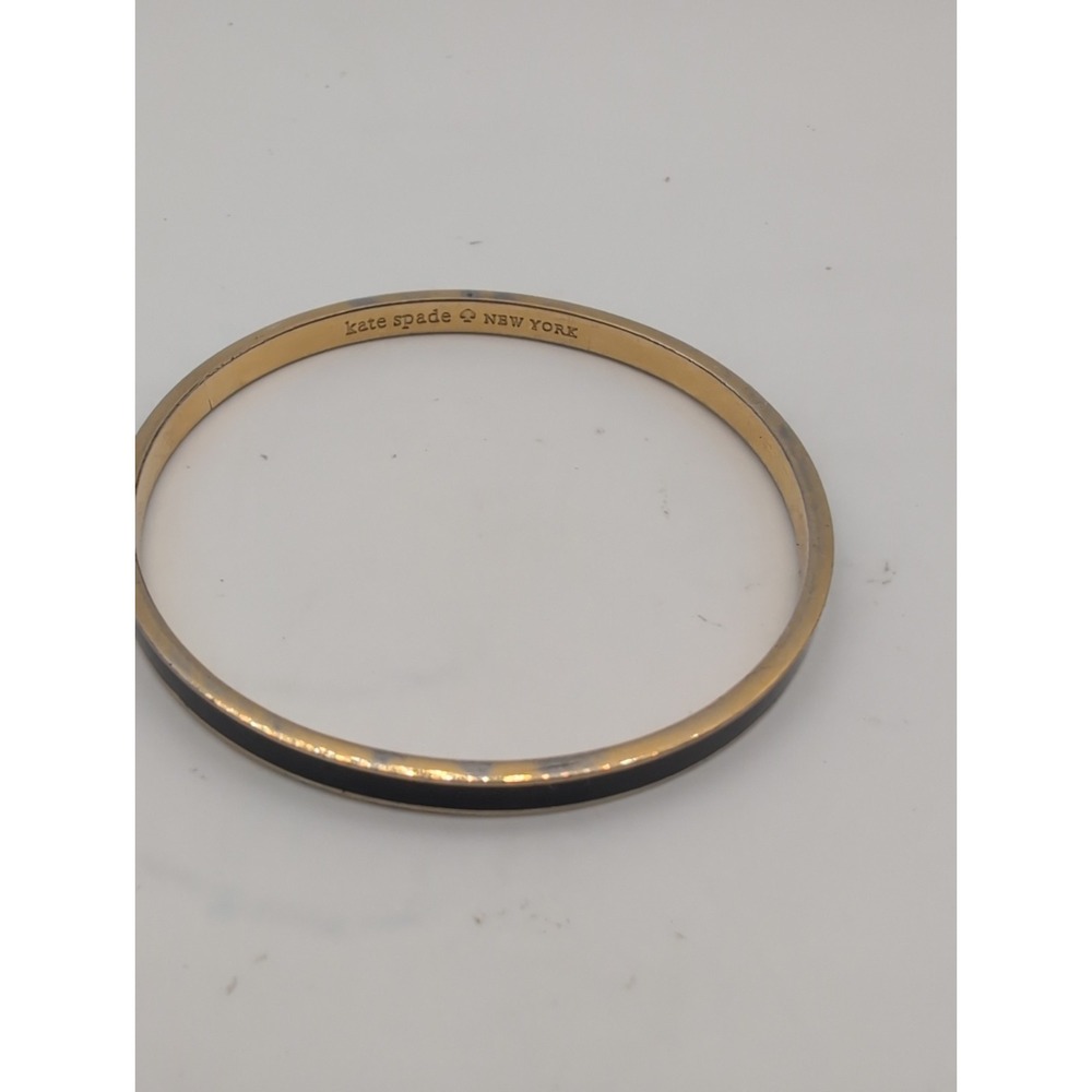 Kate Spade Idiom Collection "Draw the Line" Bangle Bracelet Black / Gold